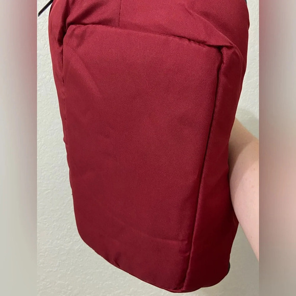 Pyrex 3qt Portables Carry Tote Bag Burgundy/Grey Insulated Hot And Cold - Picture 3 of 9